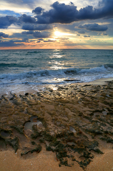 Blue Sky Rocky Sunrise - Palm Beach, FL